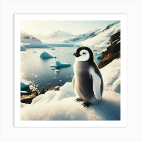 Penguin On Ice Art Print