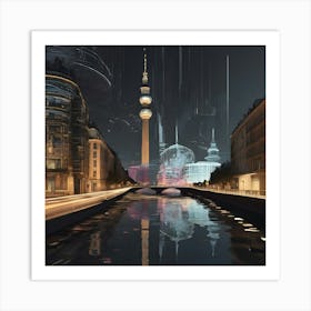 Berlin At Night Art Print