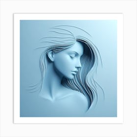 Silhouette a woman 2 Art Print