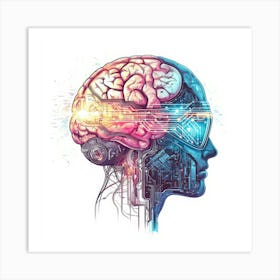 Person'S Brain.Generated AI. Wall Art Print Art Print