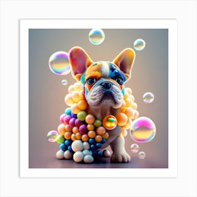 Dog With Bubbles Art Print