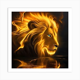 Lion fire Art Print