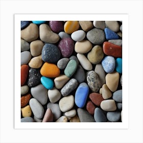 625599 4k ,Colorful Stones Background, Colored Beach Ston Xl 1024 V1 0 Art Print