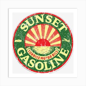 Sunset Oil And Gas Art Print