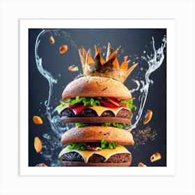 Hamburger Royal And Vegetables Ultrarealistic U (4) (1) Art Print