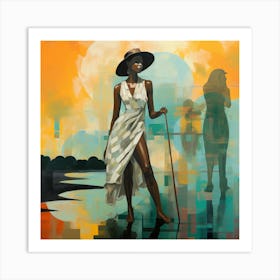 Woman In A Hat 12 Art Print