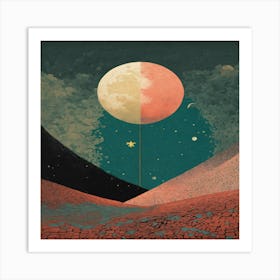 Moon And Stars Art Print