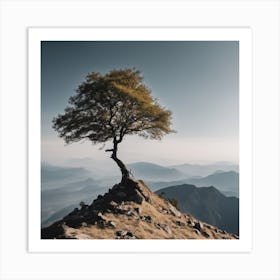 Lone Tree On Top Of Mountain 26 Art Print