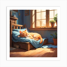 Sleeping Cat Art Print