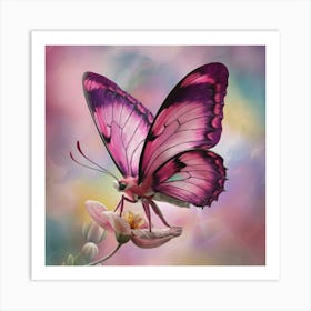 Butterfly On A Flower Art Print