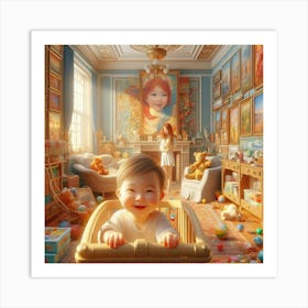 Baby In A Crib 1 Art Print