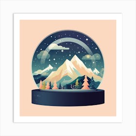 Mountain Snowglobe 2 Art Print