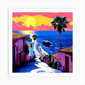 Sunset On The Beach Art Print