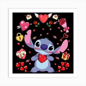 Stitch Valentine Art Print