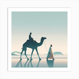 Camel And Man Wondering Art Print