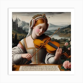 Lady Playing The Violin Art Print