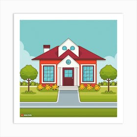 Cartoon House Art Print