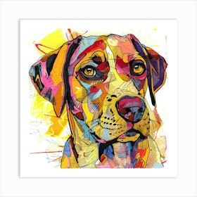 Colorful Dog Canvas Print Art Print