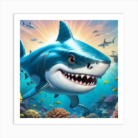 Sharks In The Sea Art Print