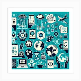 Business Icons Set Vector Illustration Art Print