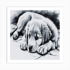 Puppy Painting Art Print