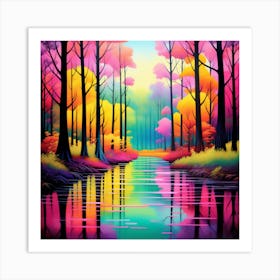 Rainbow Forest Art Print