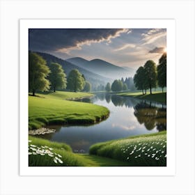 Sunset At The Lake Art Print