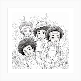 Afro Kids In The Jungle Art Print