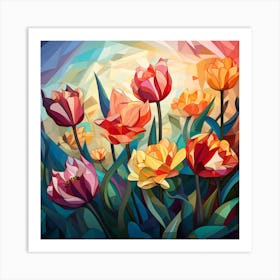 Abstract Tulips Art Print