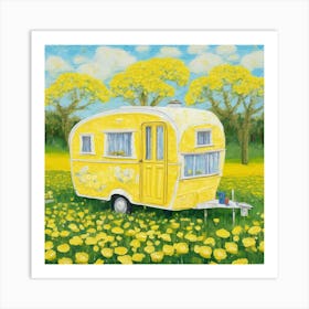 Yellow Camper Art Print