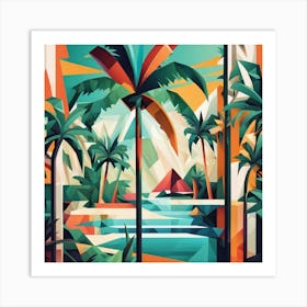 Tropical Palm Trees Art Print