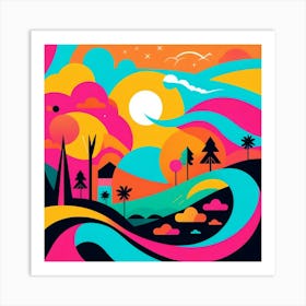Colorful Landscape Art Print