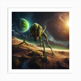 Alien In Space Art Print