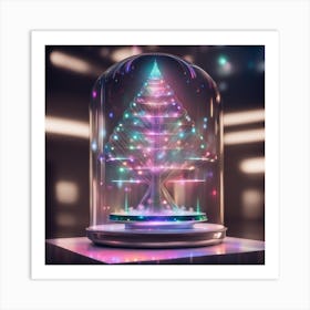 Christmas Tree In Glass Dome Art Print