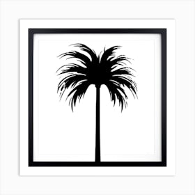 Black Palm Trees in a Surreal Forest Art Print