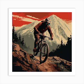 Mountain Biker In The Mountains Art Print