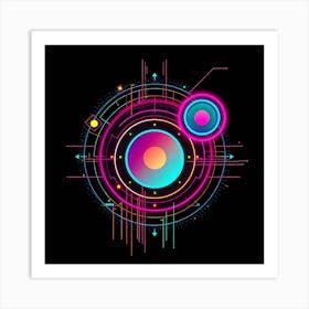 Retro Futuristic Elements,Retro Futuristic Background,Retro Futuristic Templates (38) Art Print