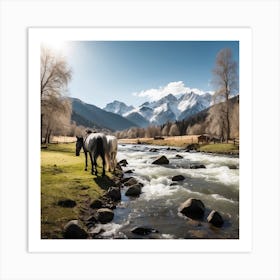 Horses In The Mountains 1 Art Print