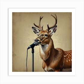 Deer Singing 1 Art Print