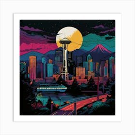 Seattle Skyline Art Print