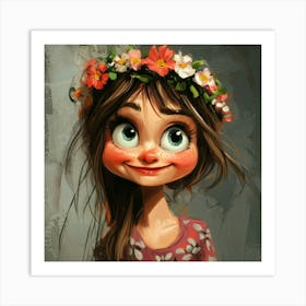 Girl With A Flower Crown 1 Poster