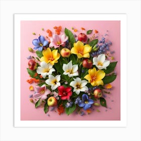 Watercolor paper flowers 5 Art Print