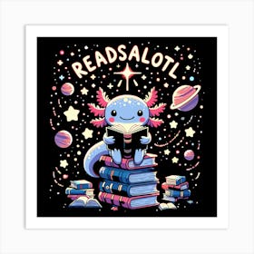 Axolotl Books Readsalotl Reading Bookworm Poster