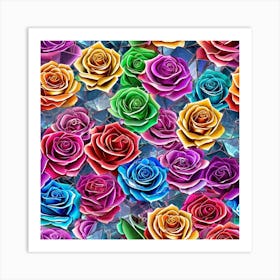 Colorful Roses 35 Art Print