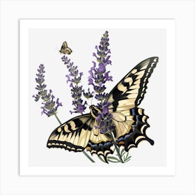 Butterfly On Lavender Art Print