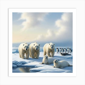 Arctic wildlife and serene sky 2 Art Print