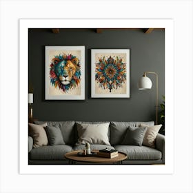 Mandala Lion Art Print