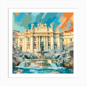 Trevi Fountain Vatican City Art Print