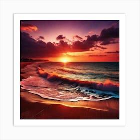 Sunset On The Beach 353 Art Print