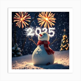 Asm Snowman Celebrating The New Year 2025 Cde53574 7d2c 40e5 9358 187b922206ec Art Print